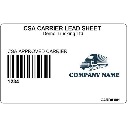 CSA Carrier Lead Sheet Card (Carrier) - BorderPrint