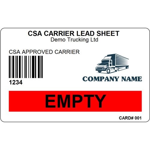 CSA Carrier Lead Sheet Card (Empty) - BorderPrint