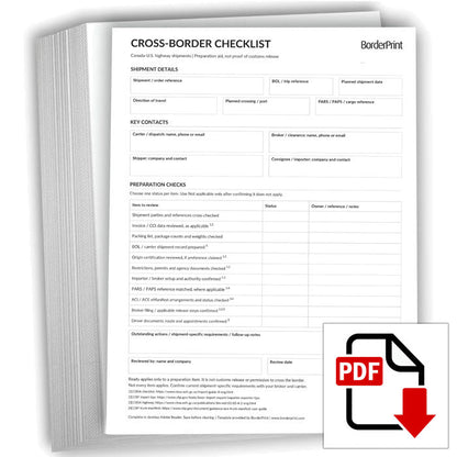 Cross-Border Checklist (Fillable PDF)