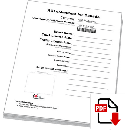 ACI eManifest Lead Sheets (Digital Download) - BorderPrint