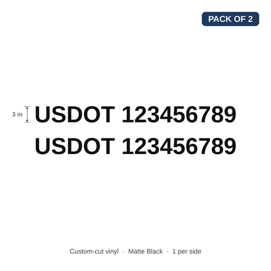 USDOT Truck Decal (Pack of 2)