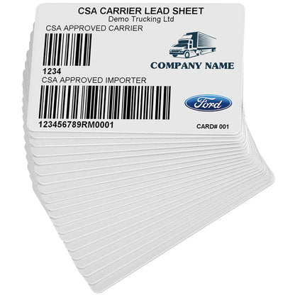 CSA Carrier Lead Sheet Card (Importer) - BorderPrint