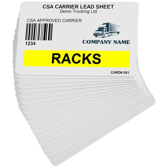 CSA Carrier Lead Sheet Card (Racks) - BorderPrint