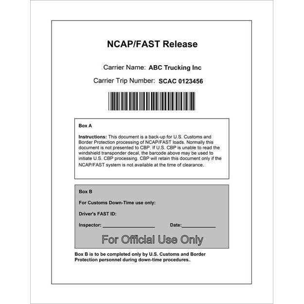 NCAP FAST Lead Sheets - BorderPrint