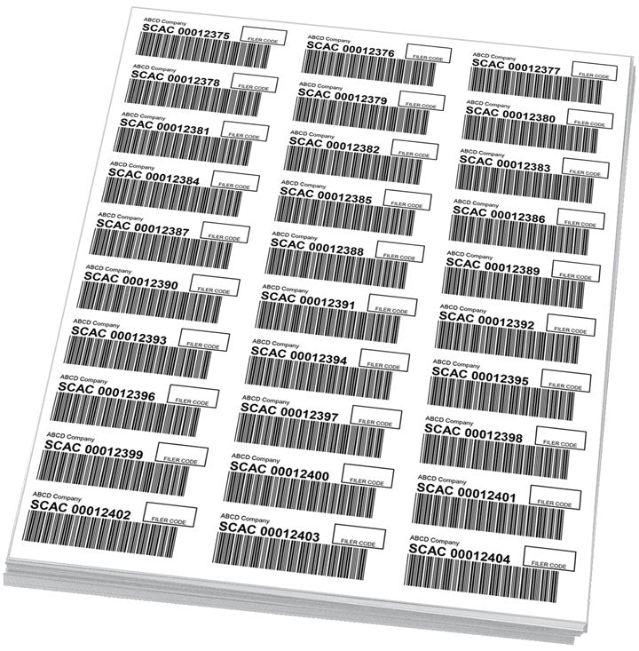 PAPS Barcode Labels (Sheets) - BorderPrint